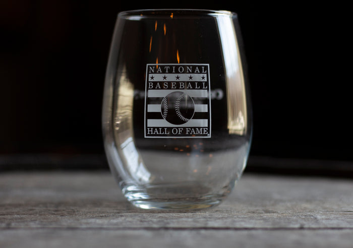 National Baseball Hall of Fame Stemless Wine Glass 12 oz