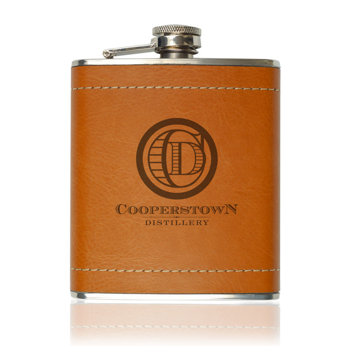 Cooperstown Distillery Baseball Leather Flask