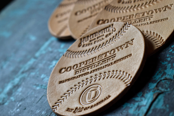Leather Baseball Coasters (Set of 4)